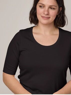 Wool& Wooland Top Womens XS black Celine Elbow Tee Merino Wool perfect condition